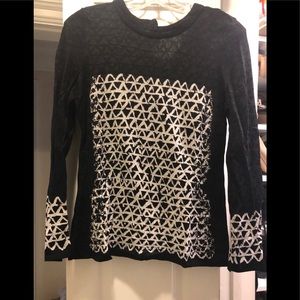 NIC+ ZOE black and white patterned sweater